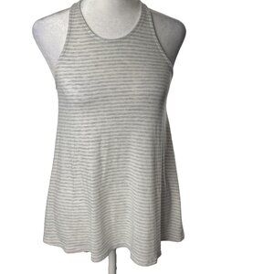 ATHLETA Women Racerback Tank Top Sz XXS Gray Striped Athleisure Gym H-37